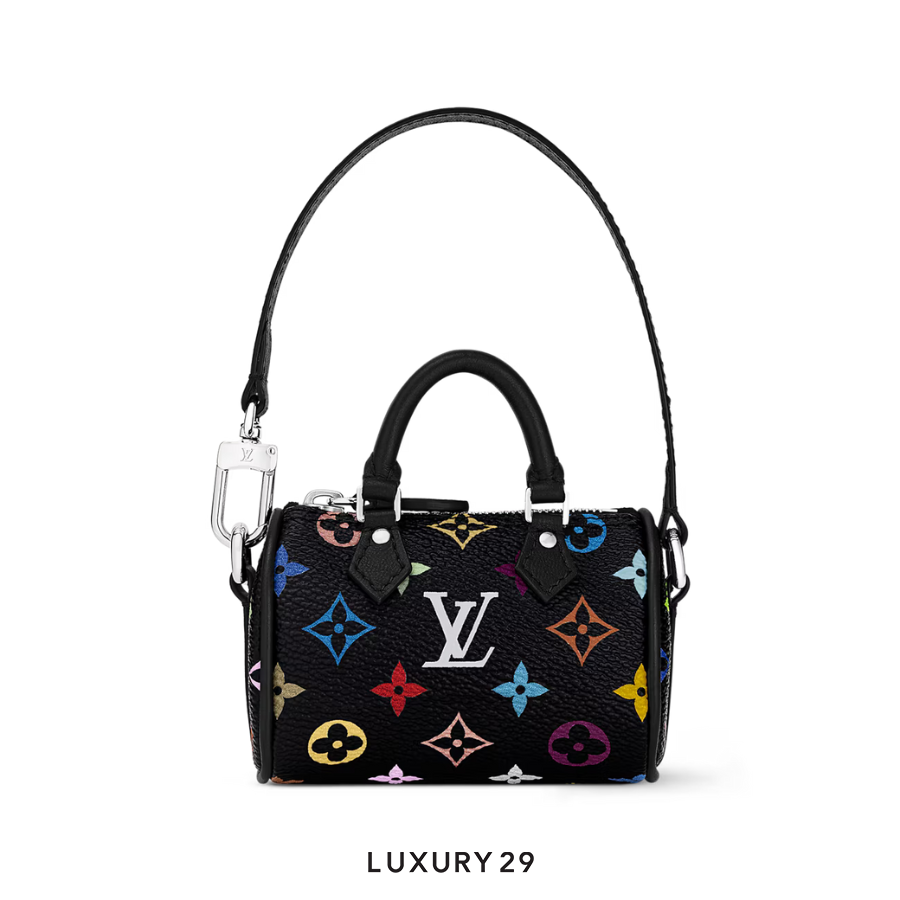 Louis Vuitton LV x TM - Micro Speedy Monogram Multicolor Bag Charm Black