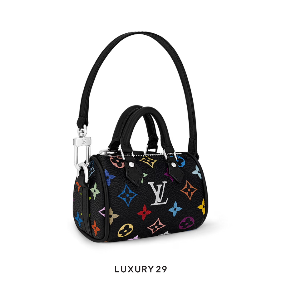 Louis Vuitton LV x TM - Micro Speedy Monogram Multicolor Bag Charm Black LOUIS VUITTON