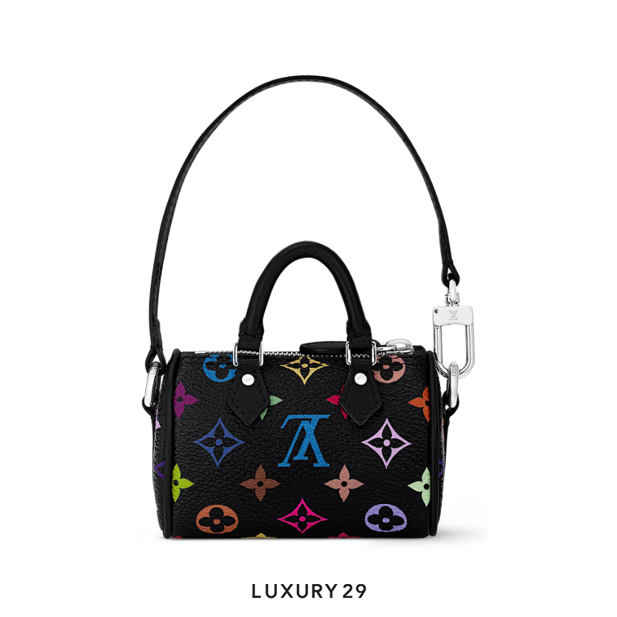 Louis Vuitton LV x TM - Micro Speedy Monogram Multicolor Bag Charm Black LOUIS VUITTON