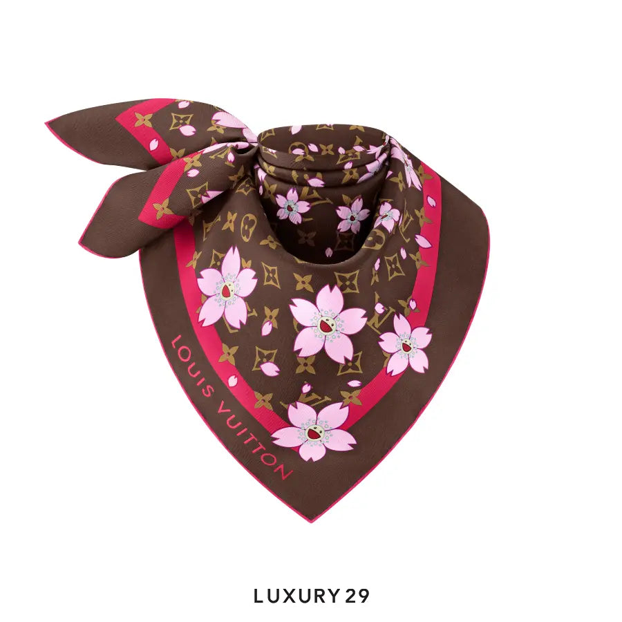 Louis Vuitton LV x TM - Square Fabric Monogram Cherry Blossom 70 Brown LOUIS VUITTON Luxury29