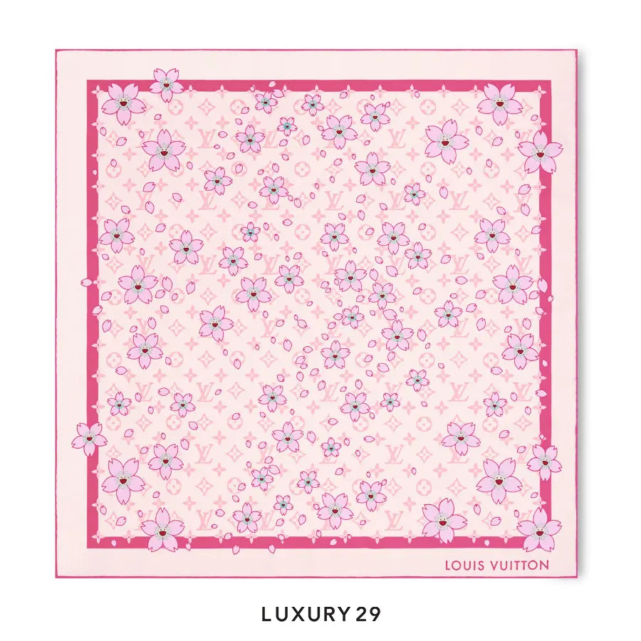 Louis Vuitton LV x TM - Square Fabric Monogram Cherry Blossom 70 Pink LOUIS VUITTON Luxury29