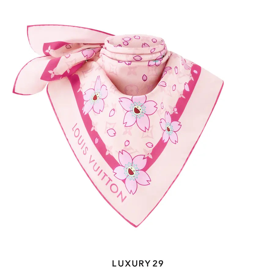 Louis Vuitton LV x TM - Square Fabric Monogram Cherry Blossom 70 Pink LOUIS VUITTON Luxury29