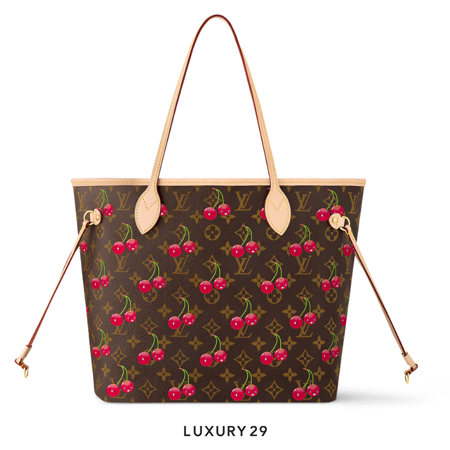 Louis Vuitton LV x TM Neverfull MM Monogram cherry coated canvas Brown LOUIS VUITTON