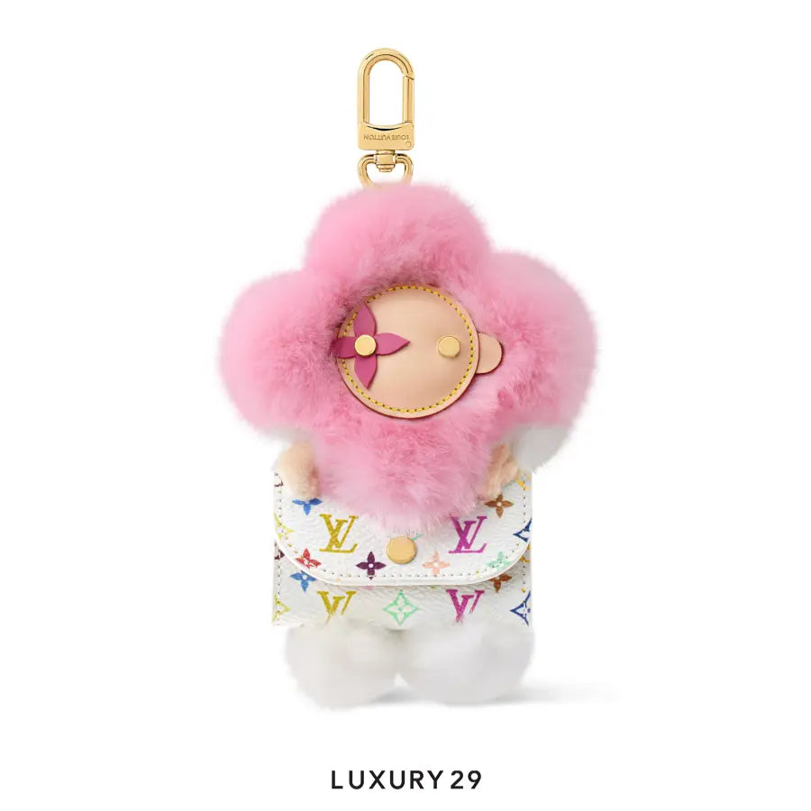Louis Vuitton LV x TM Vivienne Cuddle Bag Charm Monogram Multicolor canvas leather and faux fur LOUIS VUITTON Luxury29