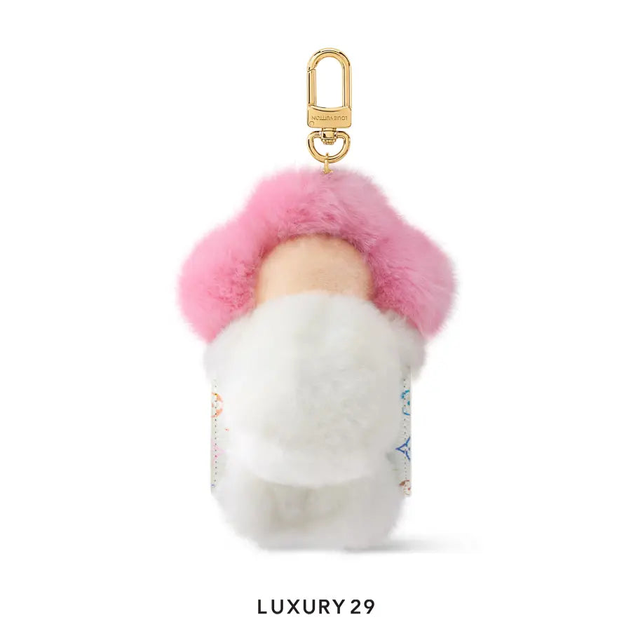 Louis Vuitton LV x TM Vivienne Cuddle Bag Charm Monogram Multicolor canvas leather and faux fur LOUIS VUITTON Luxury29