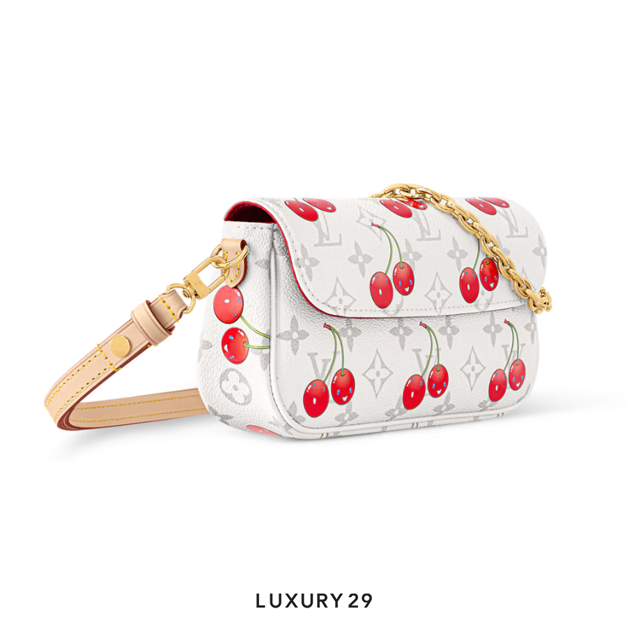 Louis Vuitton LV x TM Wallet On Chain Ivy Monogram cherry canvas White LOUIS VUITTON