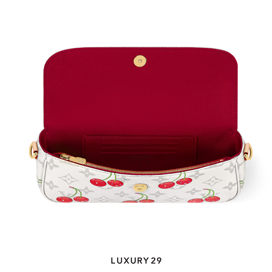 Louis Vuitton LV x TM Wallet On Chain Ivy Monogram cherry canvas White LOUIS VUITTON