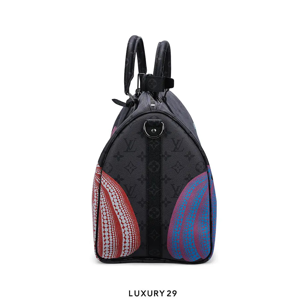 Louis Vuitton LV x YK Keepall 55 Monogram Eclipse Reverse Coated Canvas with Colorful Pumpkin Print LOUIS VUITTON