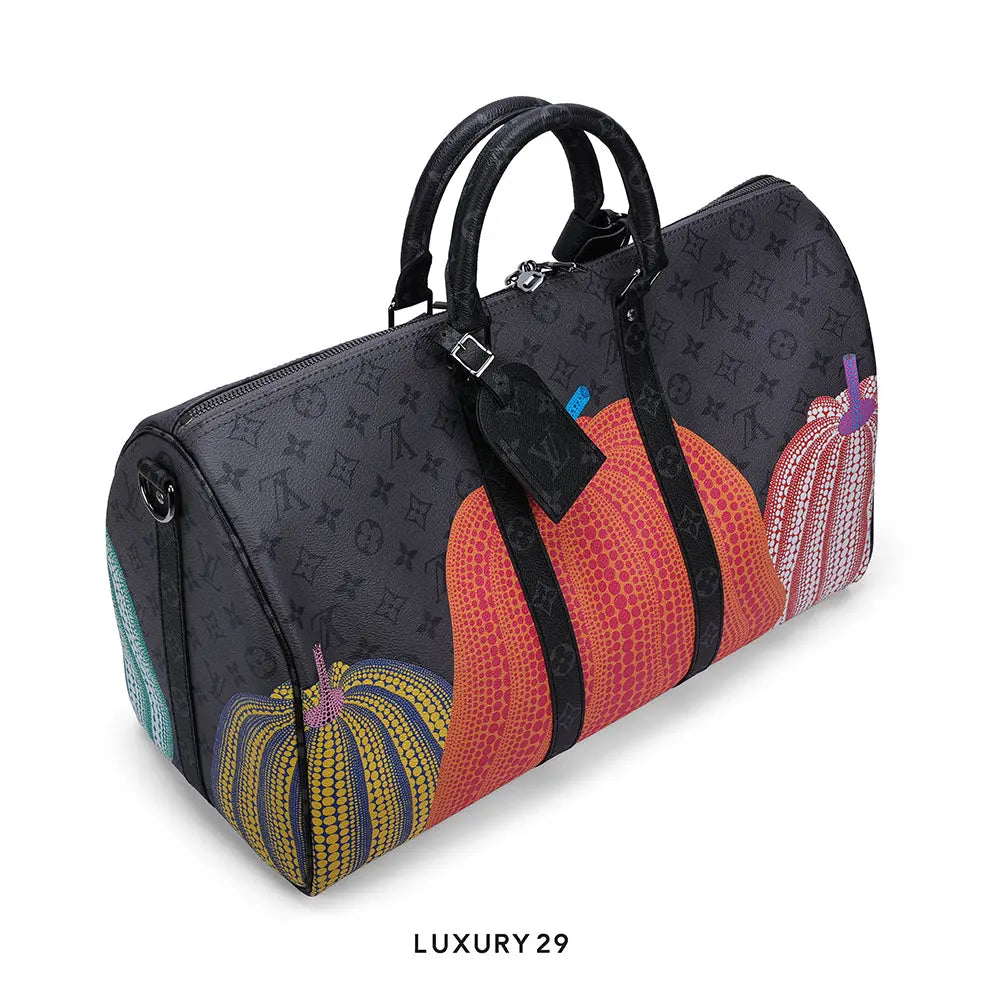 Louis Vuitton LV x YK Keepall 55 Monogram Eclipse Reverse Coated Canvas with Colorful Pumpkin Print LOUIS VUITTON