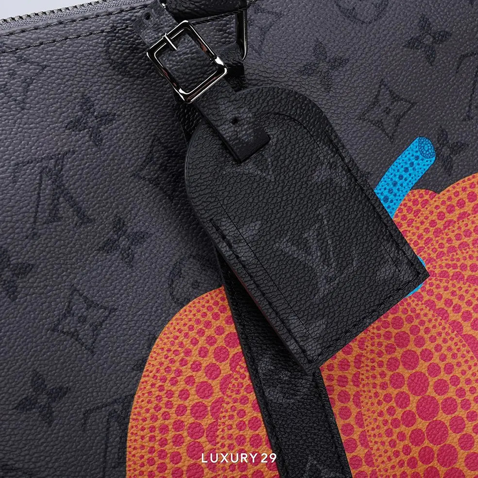 Louis Vuitton LV x YK Keepall 55 Monogram Eclipse Reverse Coated Canvas with Colorful Pumpkin Print LOUIS VUITTON
