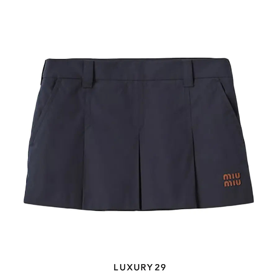 MIU MIU Panama cotton miniskirt Navy