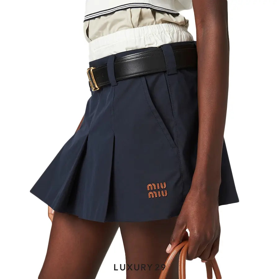 MIU MIU Panama cotton miniskirt Navy MIU MIU