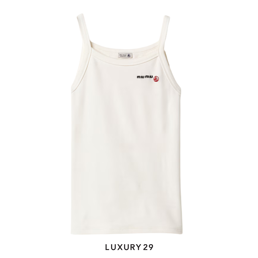 MIU MIU Petit Bateau X Miu Miu stretch jersey top White MIU MIU