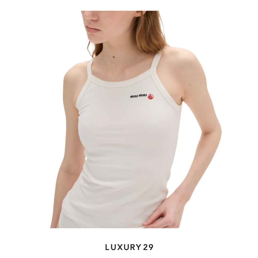 MIU MIU Petit Bateau X Miu Miu stretch jersey top White MIU MIU
