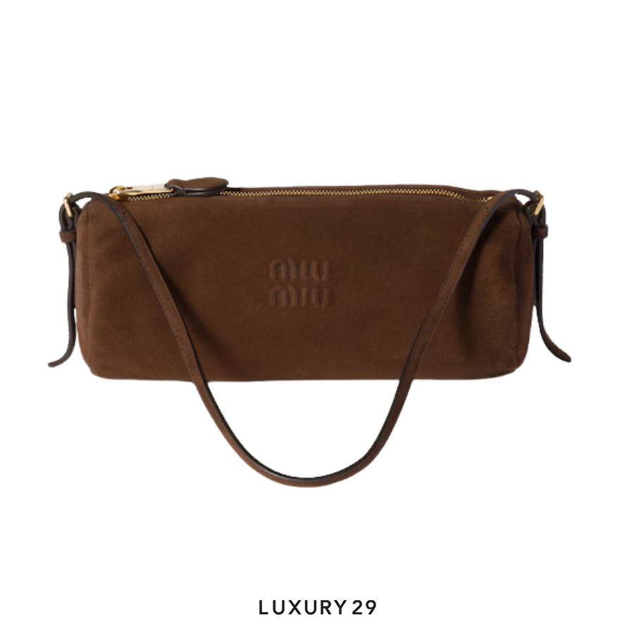 MIU MIU Suede pouch Cocoa Brown MIU MIU