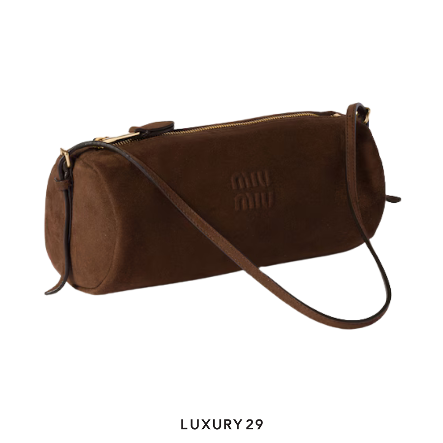 MIU MIU Suede pouch Cocoa Brown MIU MIU