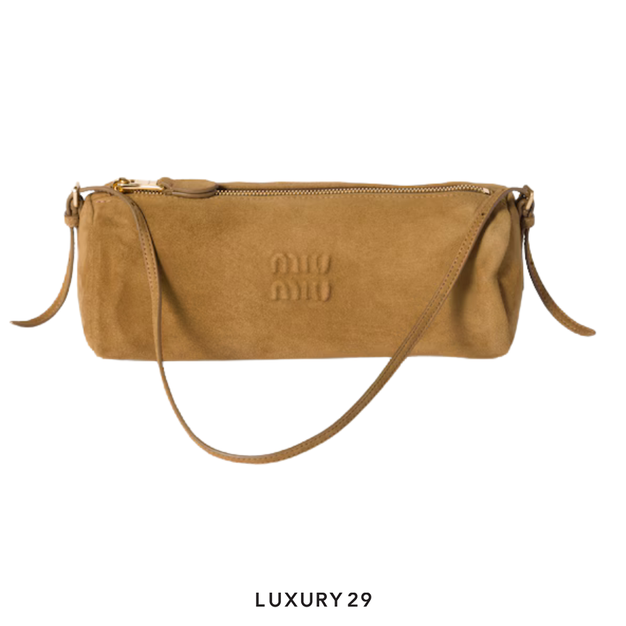 MIU MIU Suede pouch Olive Green MIU MIU