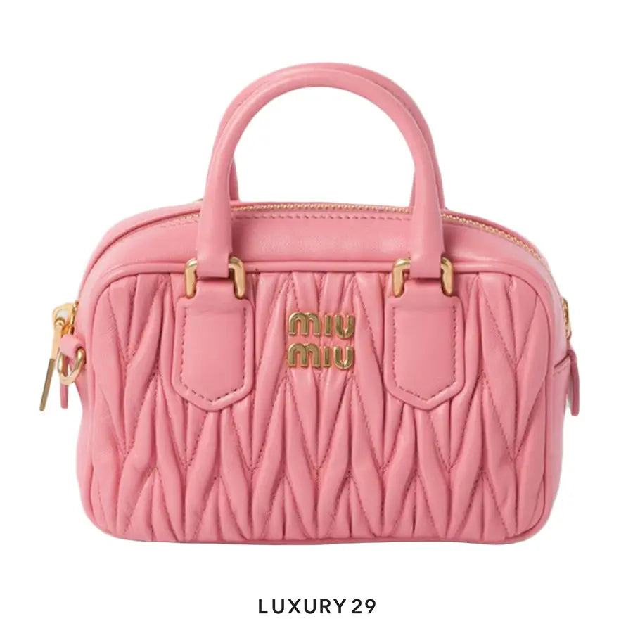 Miu Miu Arcadie Matelasse nappa leather micro-bag Petal Pink