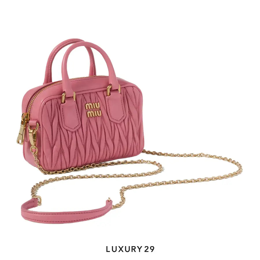 Miu Miu Arcadie Matelasse nappa leather micro-bag Petal Pink MIU MIU