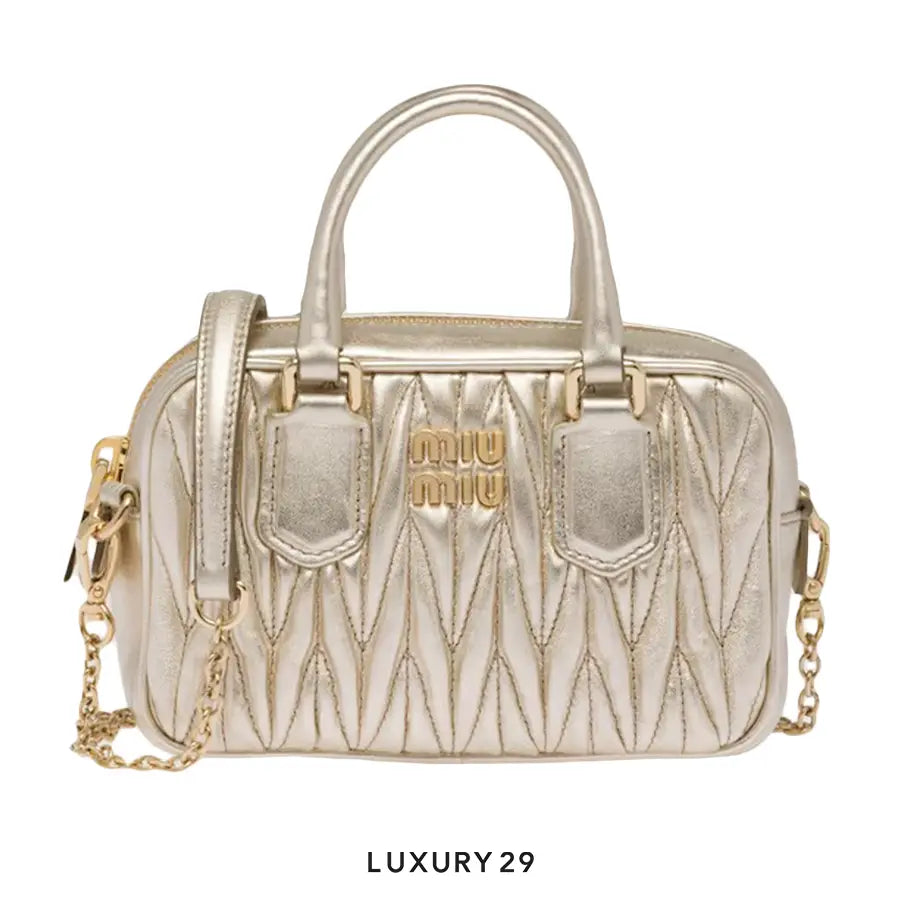 Miu Miu Arcadie Matelasse nappa leather micro-bag Pyrite