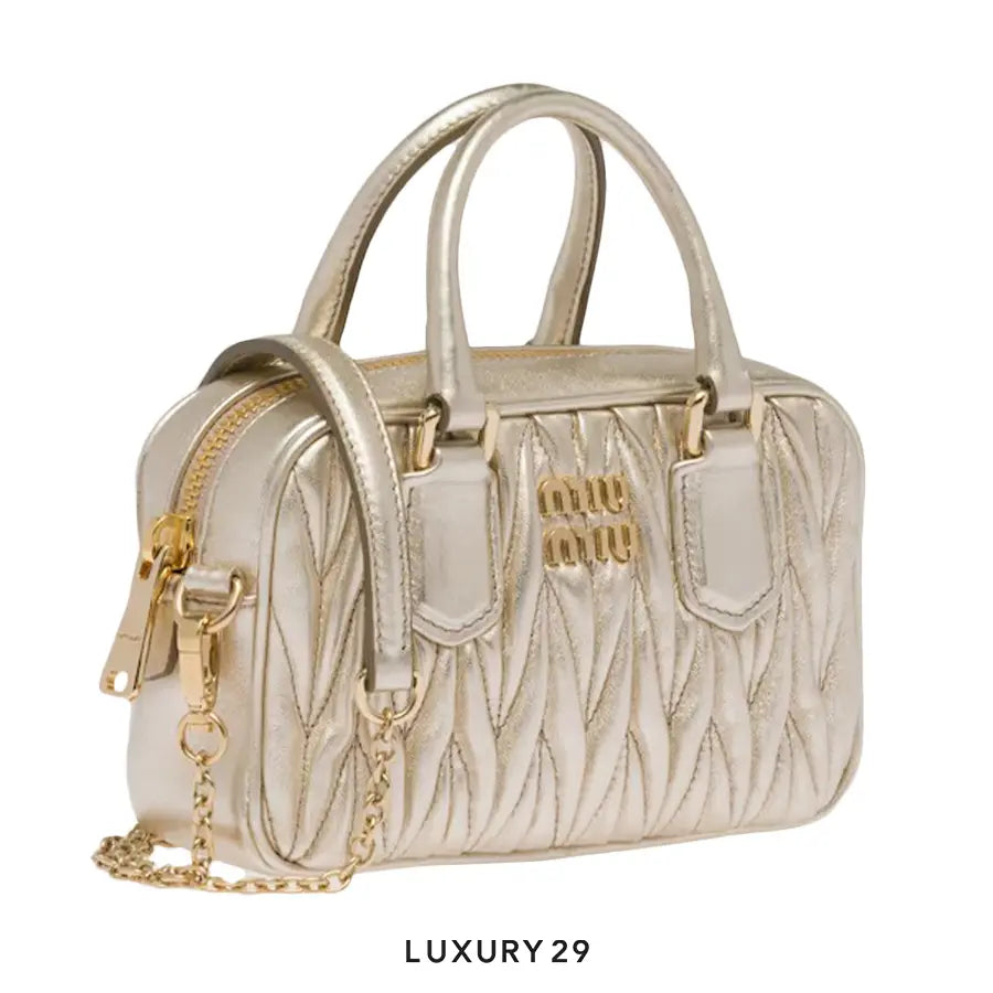 Miu Miu Arcadie Matelasse nappa leather micro-bag Pyrite MIU MIU