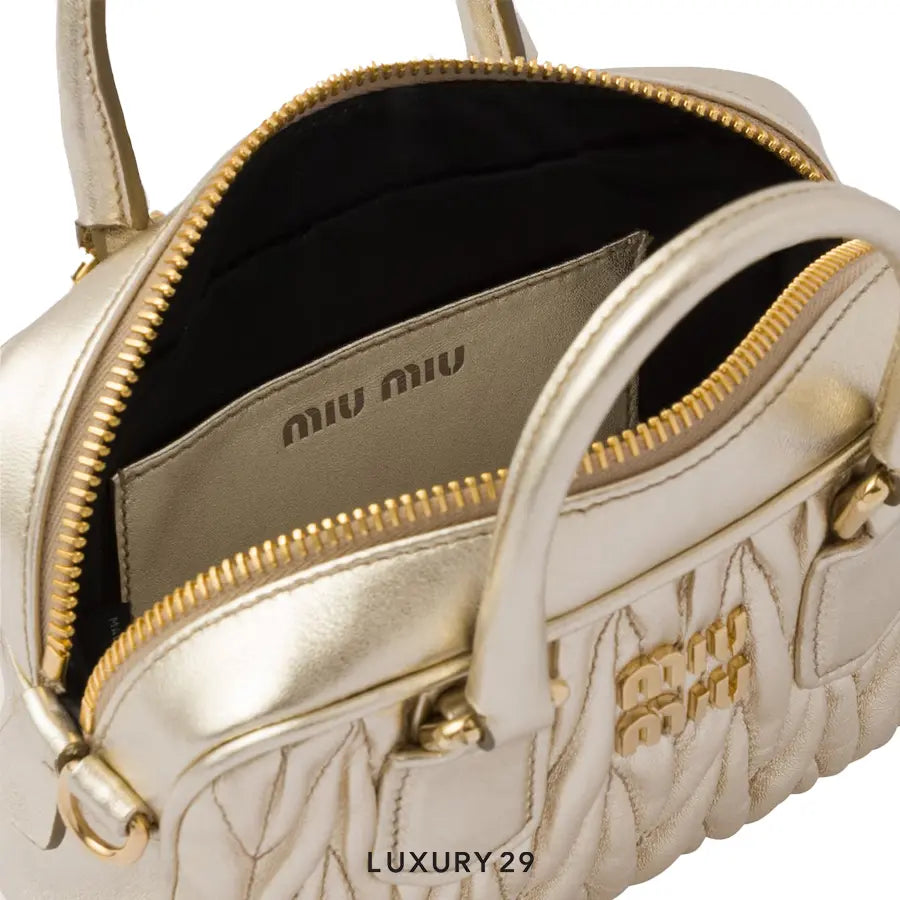 Miu Miu Arcadie Matelasse nappa leather micro-bag Pyrite MIU MIU