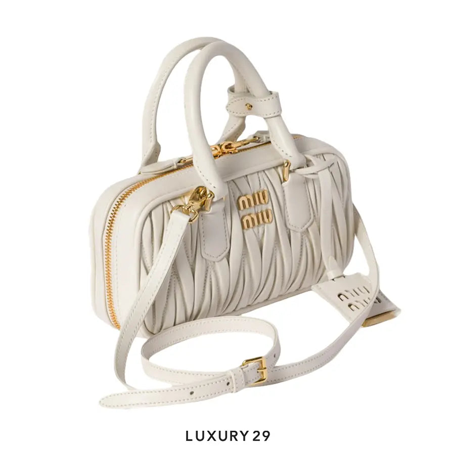 Miu Miu Arcadie matelasse nappa leather mini-bag Bianco MIU MIU