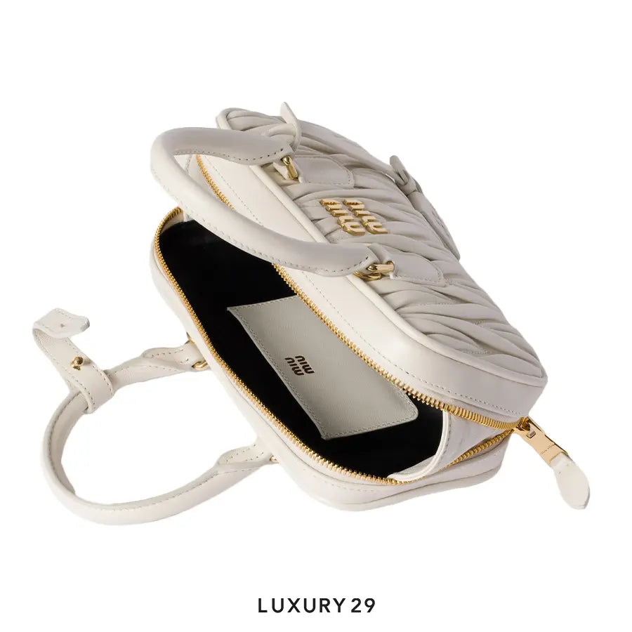 Miu Miu Arcadie matelasse nappa leather mini-bag Bianco MIU MIU