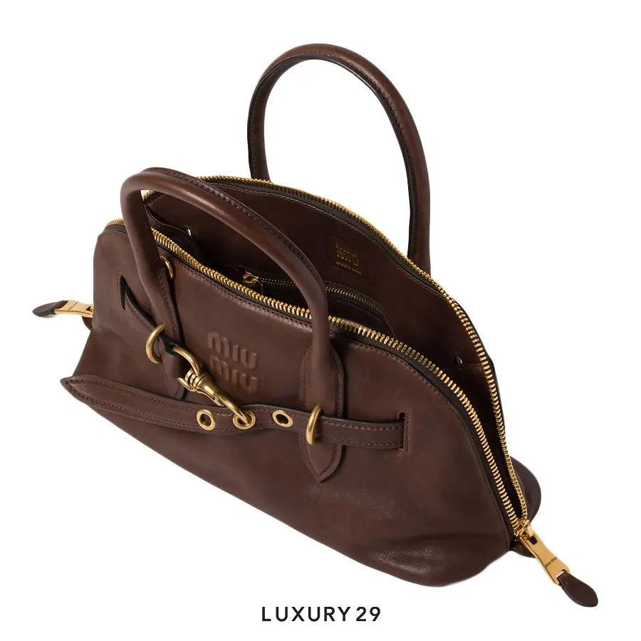 Miu Miu Aventure Nappa Leather Top-Handle Bag Briarwood MIU MIU