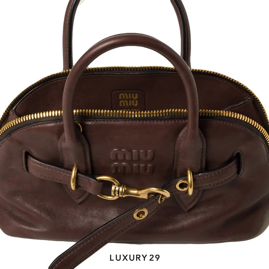 Miu Miu Aventure Nappa Leather Top-Handle Bag Briarwood MIU MIU