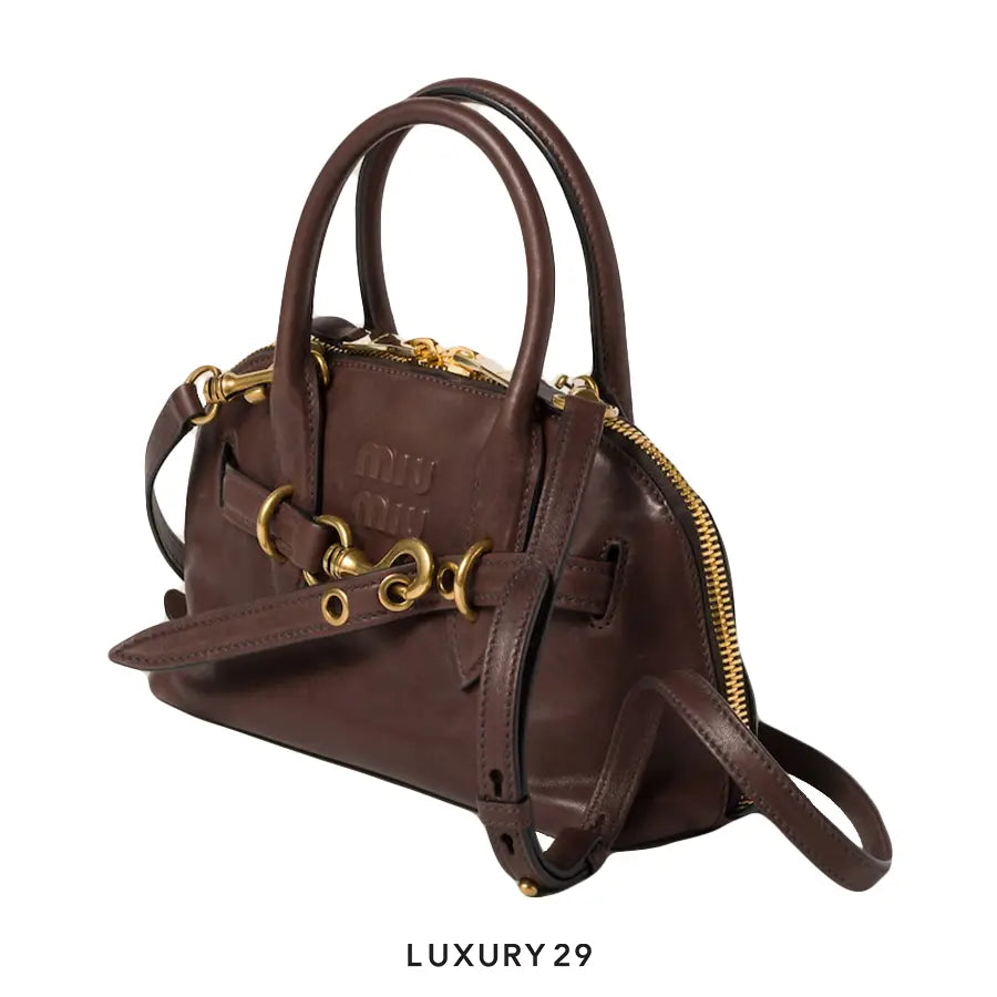 Miu Miu Aventure Nappa Leather Top-Handle Bag Briarwood MIU MIU