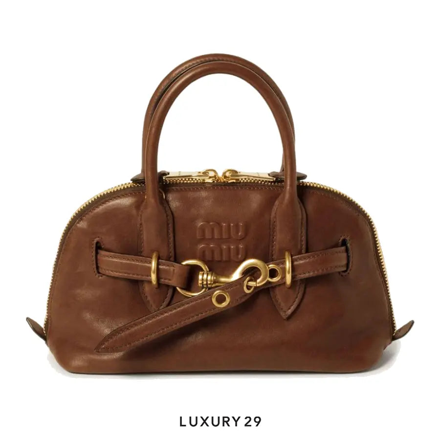 Miu Miu Aventure Nappa Leather Top-Handle Bag Oak