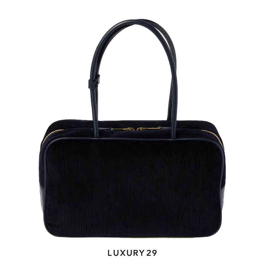 Miu Miu Beau Corduroy Top-Handle Bag Navy MIU MIU