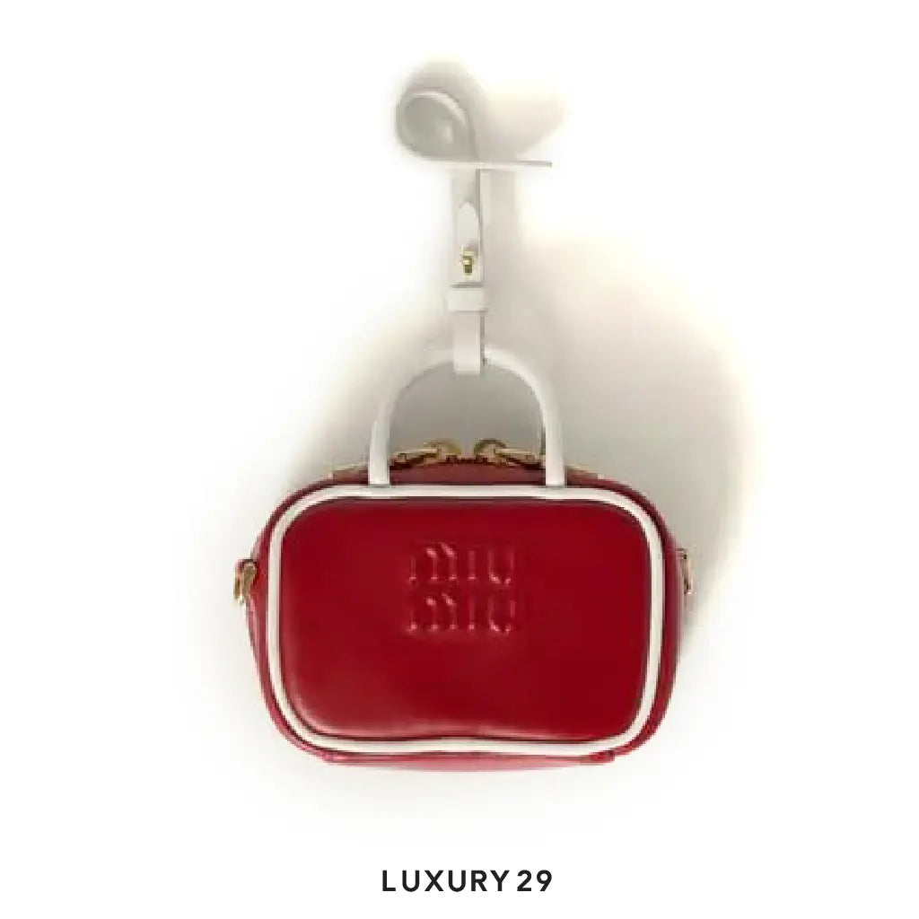 Miu Miu Beau leather micro-bag Red/White