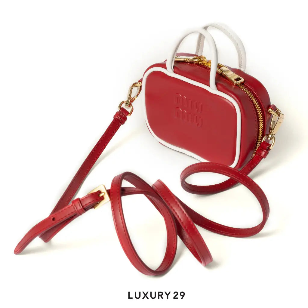 Miu Miu Beau leather micro-bag Red/White MIU MIU