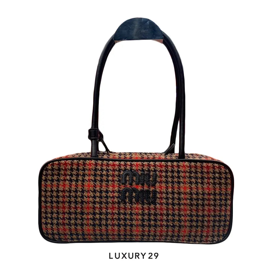 Miu Miu Beau Top-Handle Tratan Bag Ruggine