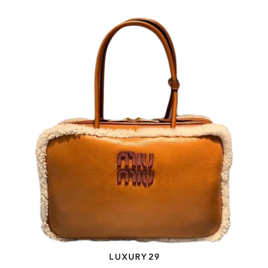 Miu Miu Briefcase Versatile Vintage Bowling Handbag 2024