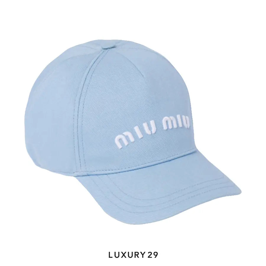 Miu Miu Drill baseball cap Sky Blue/White MIU MIU