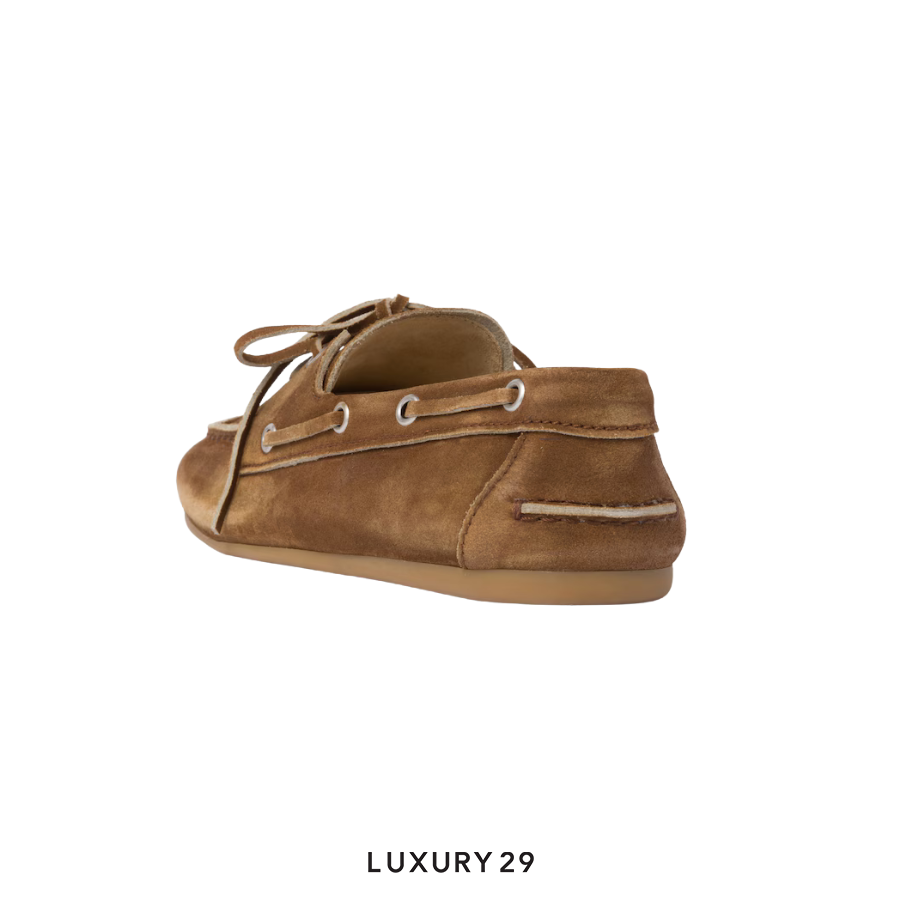 Miu Miu Faded unlined suede loafers Brown MIU MIU