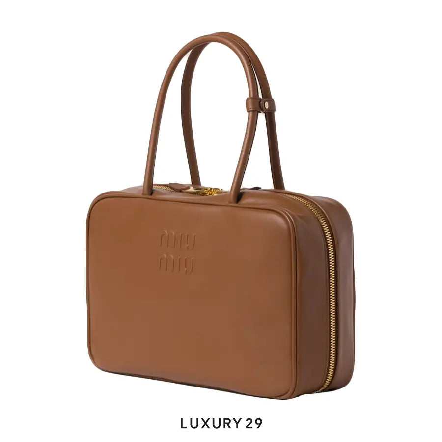Miu Miu Leather Beau Bag Cognac MIU MIU