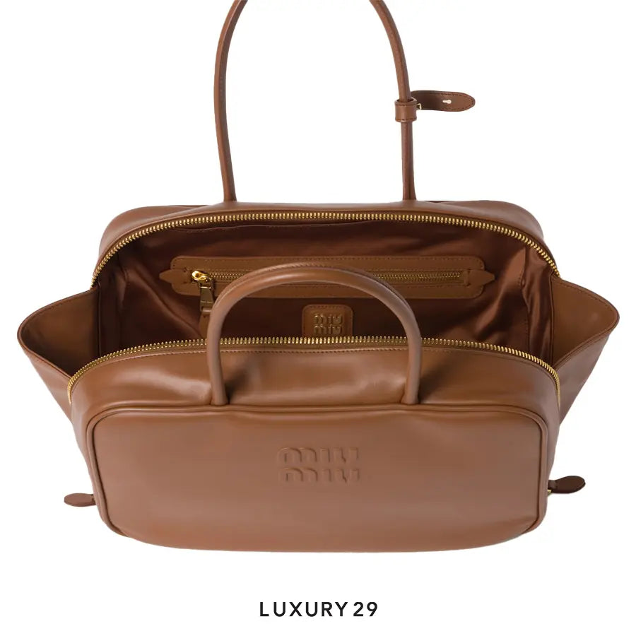 Miu Miu Leather Beau Bag Cognac MIU MIU