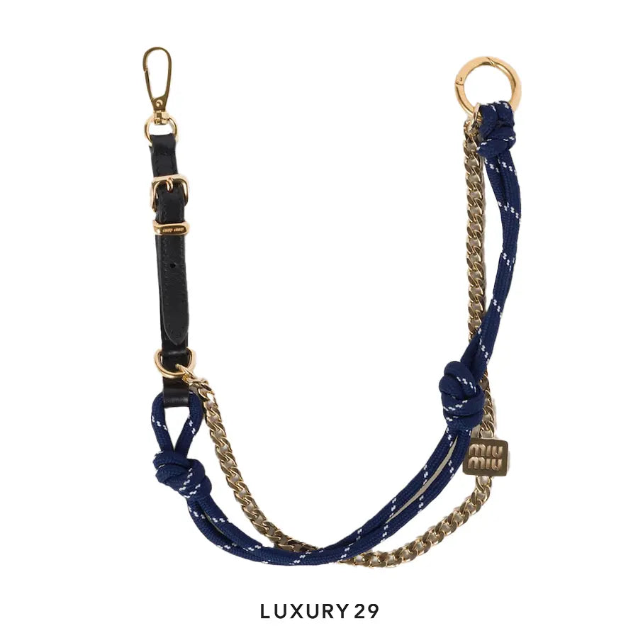 Miu Miu Leather, cord and metal trick Nero Baltico