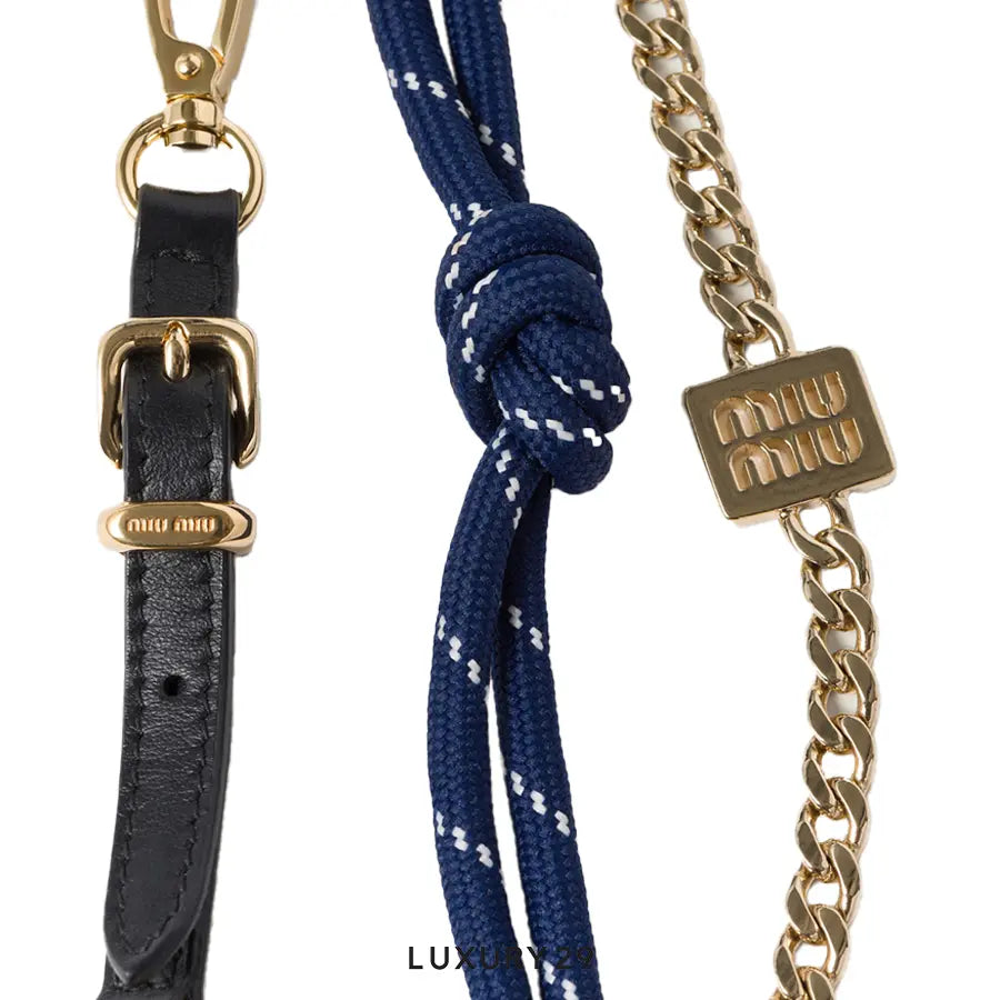 Miu Miu Leather, cord and metal trick Nero Baltico MIU MIU