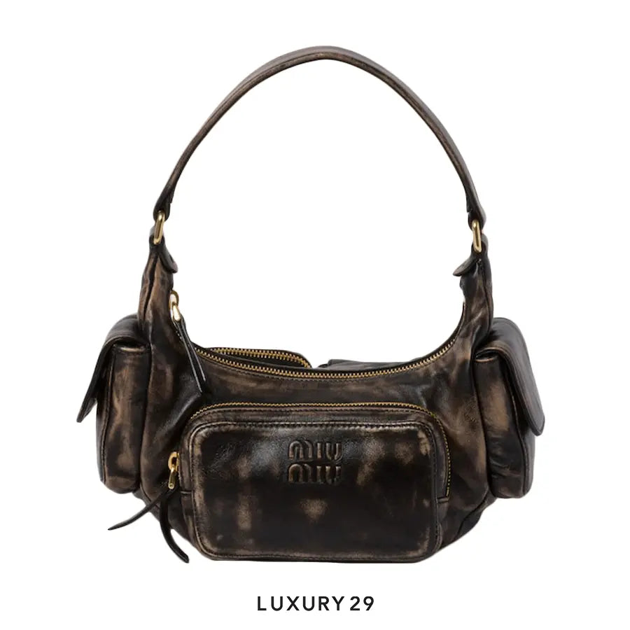 Miu Miu Nappa Leather Pocket Bag Coffee
