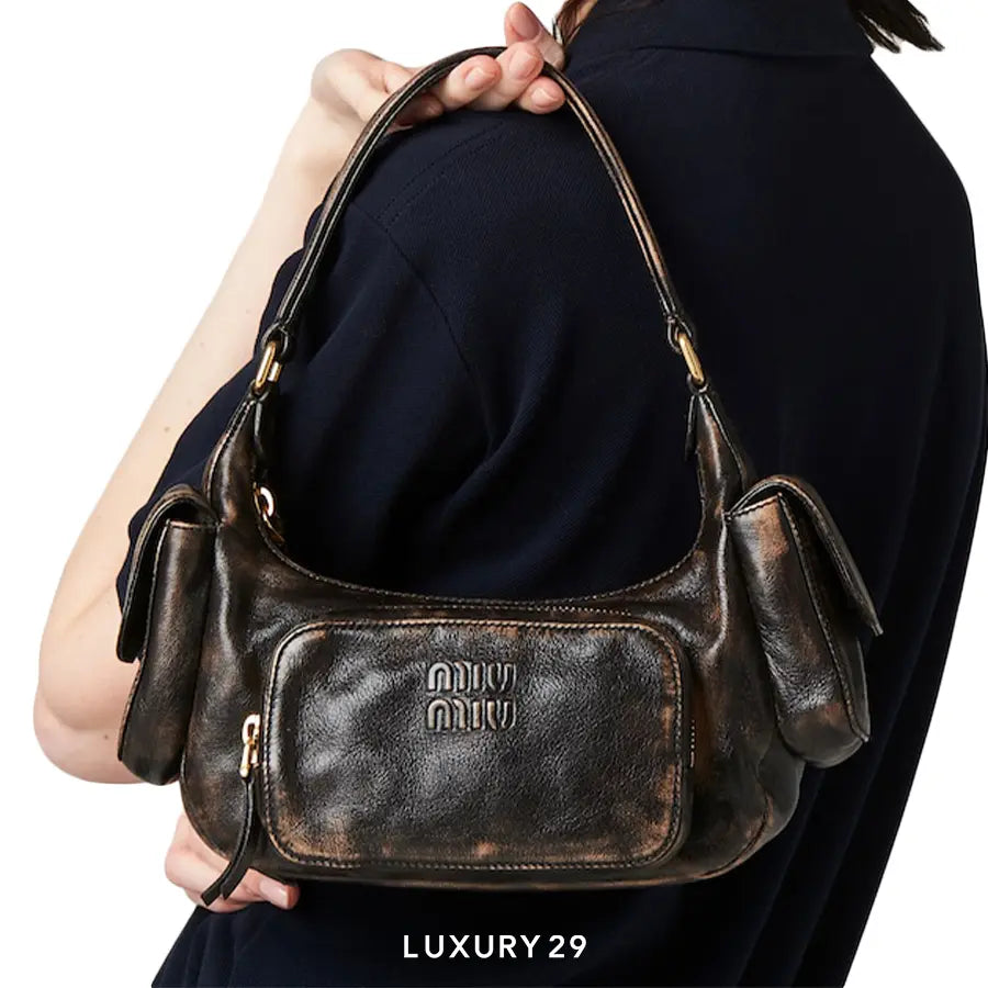 Miu Miu Nappa Leather Pocket Bag Coffee MIU MIU
