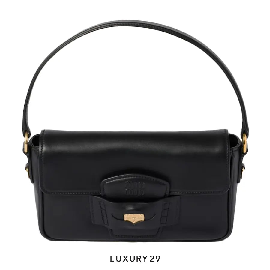 Miu Miu Penny Leather Bag Black