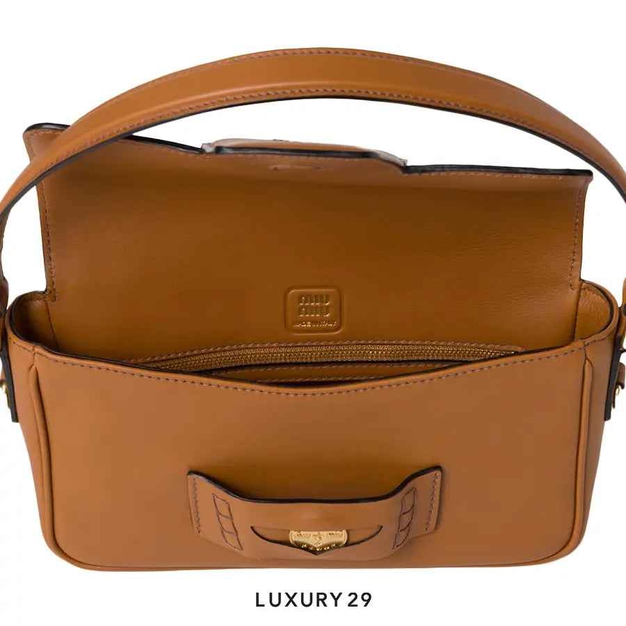 Miu Miu Penny Leather Bag Cognac MIU MIU