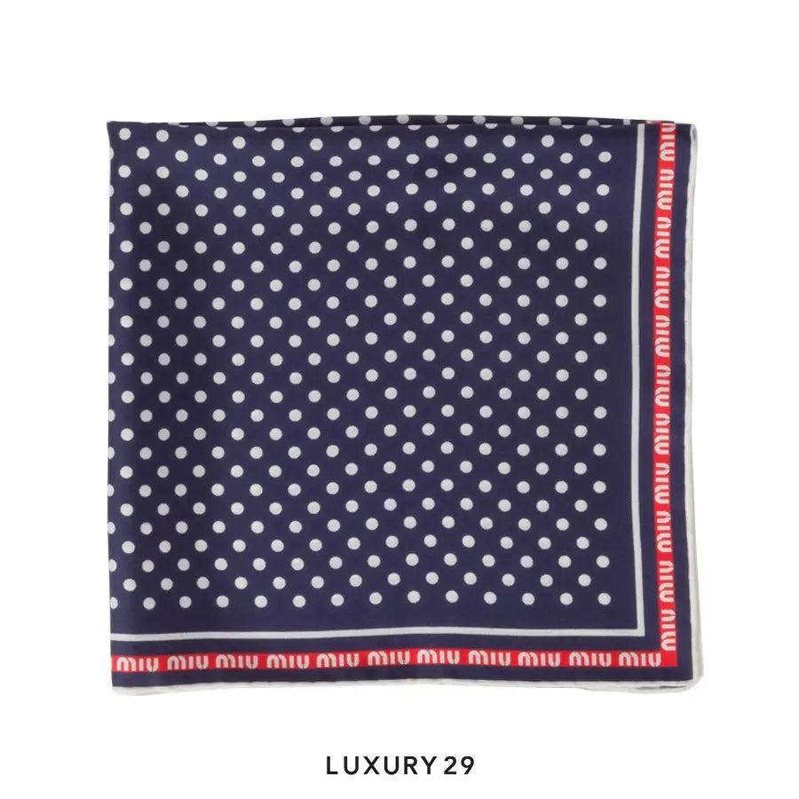 Miu Miu Printed twill scarf Blue Bianco