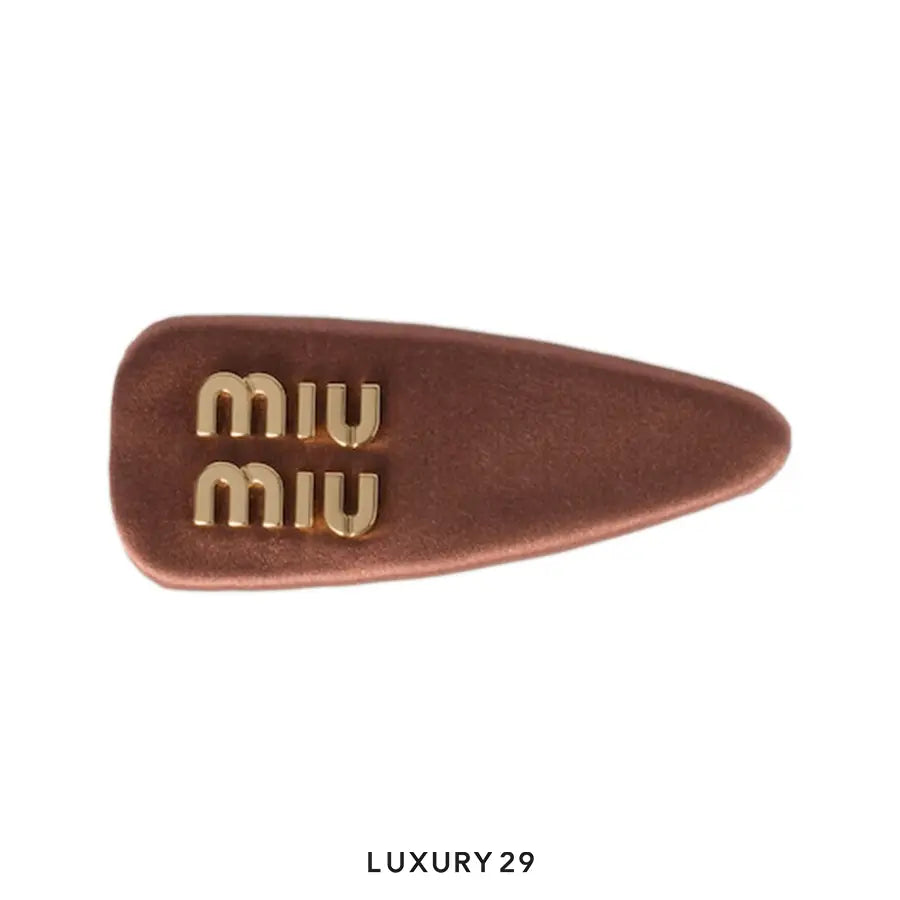 Miu Miu Satin hair clip Cacao