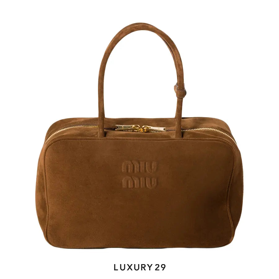 Miu Miu Suede Beau bag Cocoa Brown